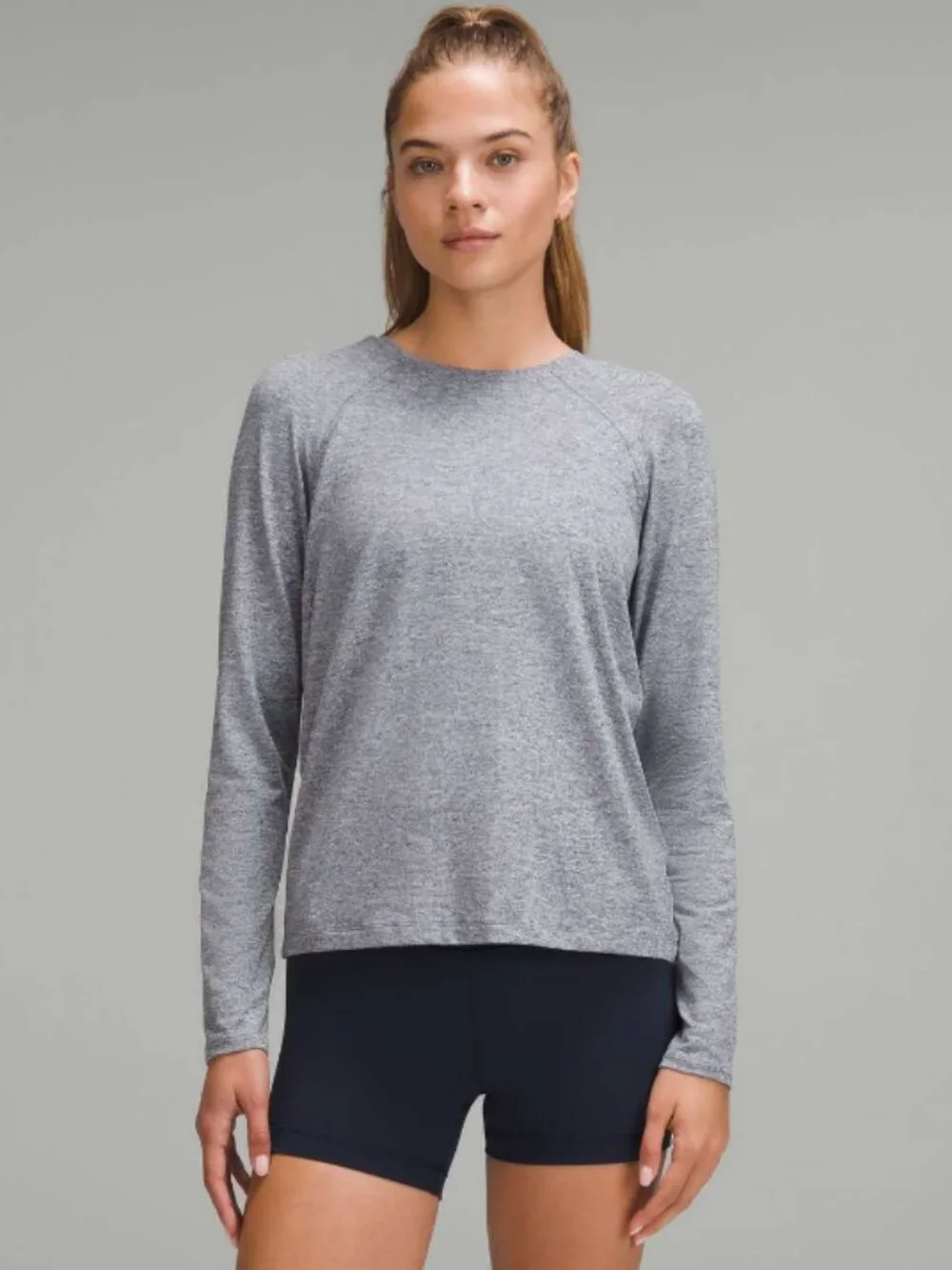 Lululemon License to Train Classic-Fit Long-Sleeve Shirt Heathered True Navy